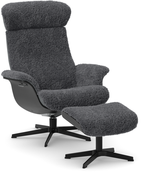 Timeout XL - Fåtölj och fotpall - Grå