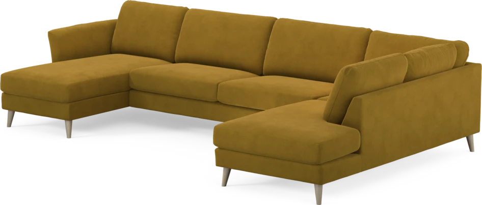 Bridge - 3-sits soffa med schäslong vänster och divan höger - Gul