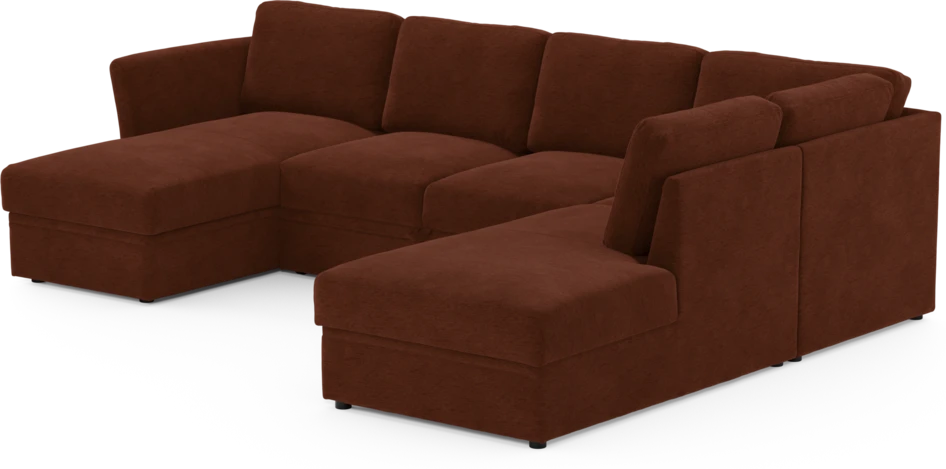 Öland - Bäddsoffa med schäslong vänster och divan höger - Orange