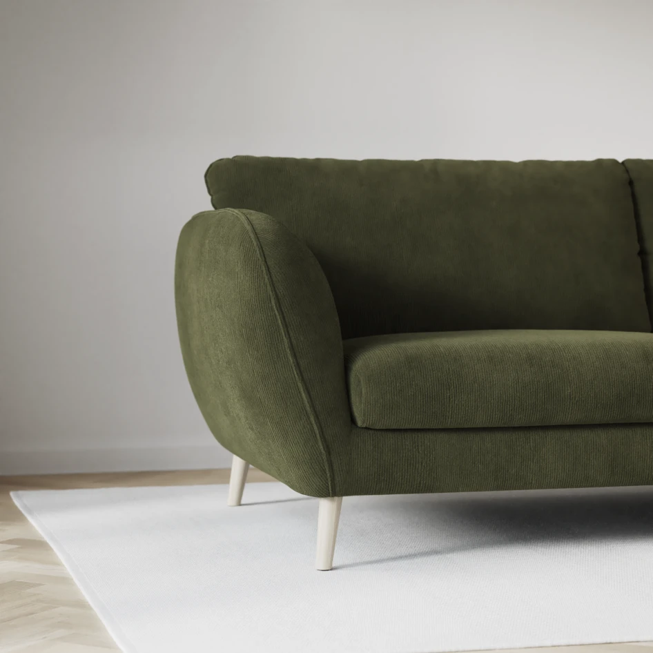 Madison - 3-sits soffa med divan höger - Grön
