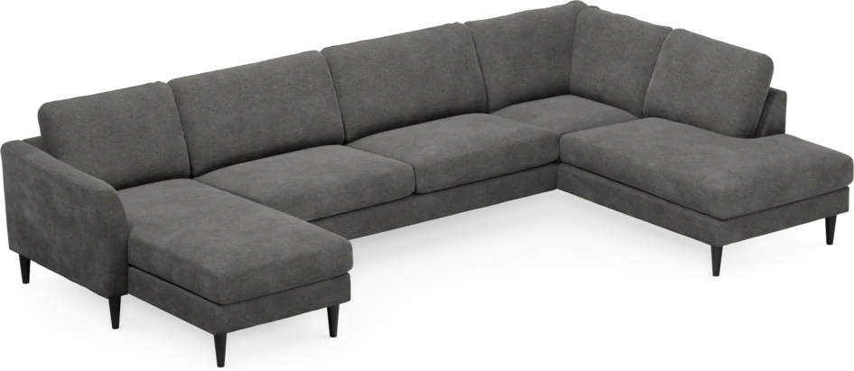 Bridge - 3-sits soffa med schäslong vänster och divan höger - Grå