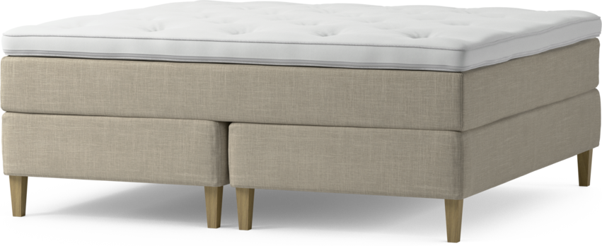 Delux Dream - Kontinentalsäng, dubbelsäng med bäddmadrass och sängben - Beige