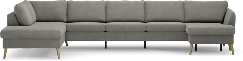 County - 4-sits soffa med divan vänster och schäslong höger - Grå