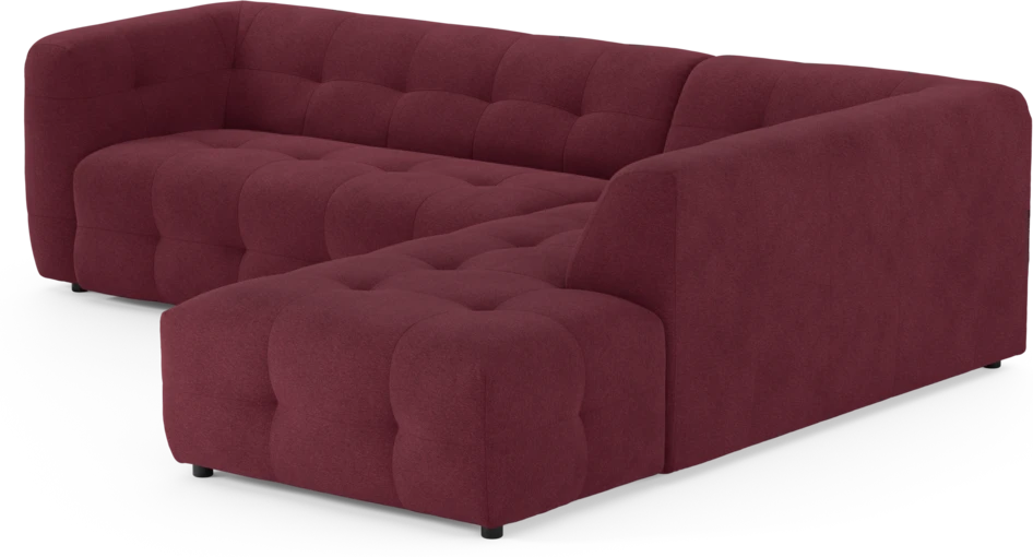 Bella - 3-sits soffa med divan höger - Röd