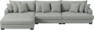 Rossi - 4-sits soffa med schäslong XL vänster - Grå