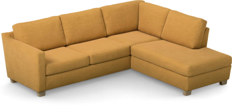 Friday - 2,5-sits soffa med divan höger - Gul