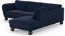Madison Lux - 2-sits soffa med divan höger - Blå