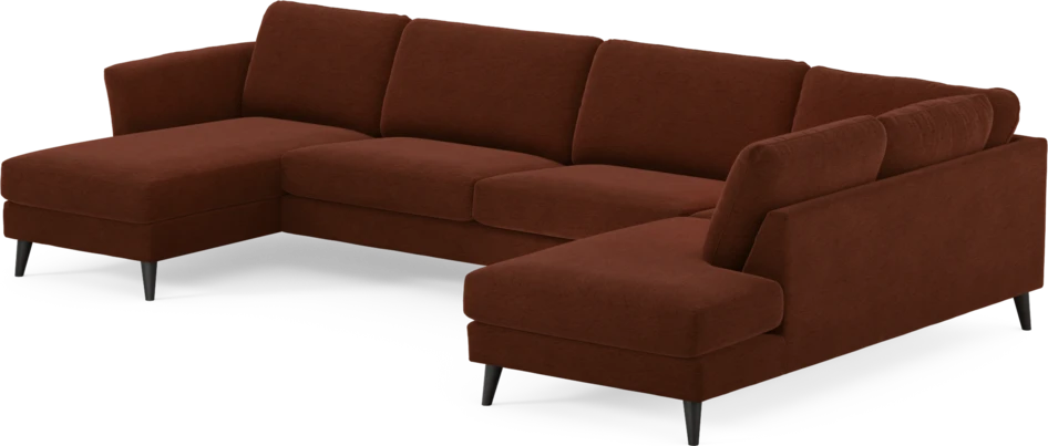 Bridge - 3-sits soffa med schäslong vänster och divan höger - Orange