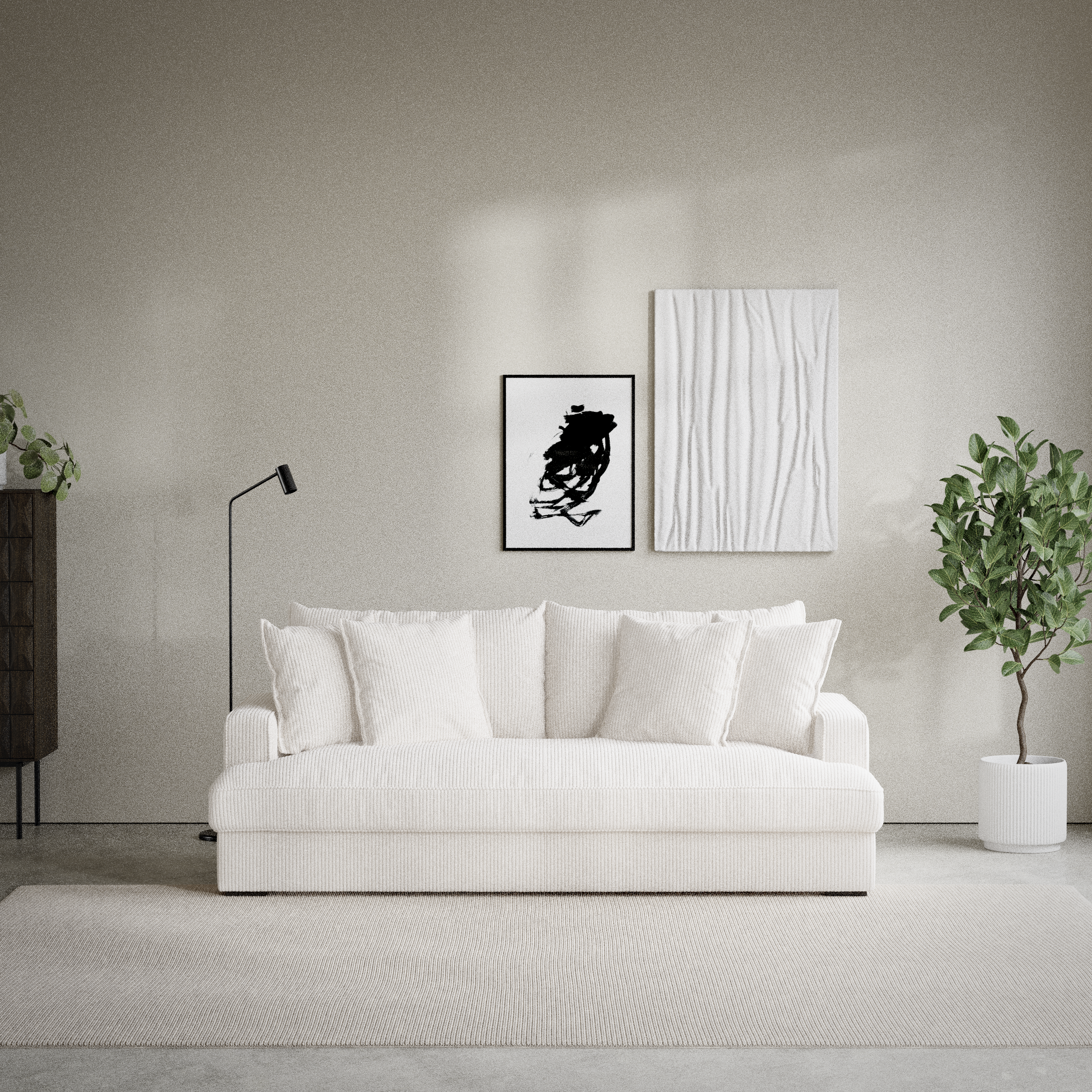 Mila - 3-sits soffa, hel dyna - inspiration