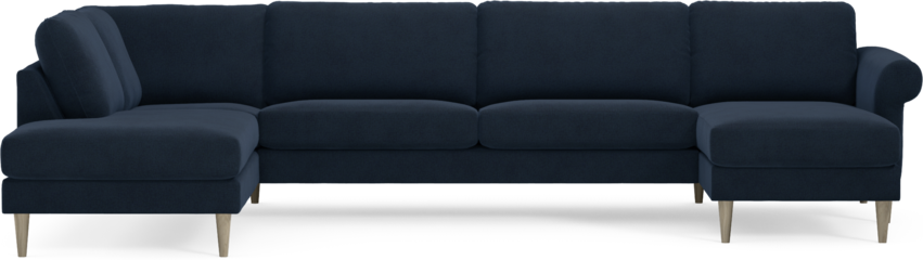 Bridge - 3-sits soffa med divan vänster och schäslong höger - Blå