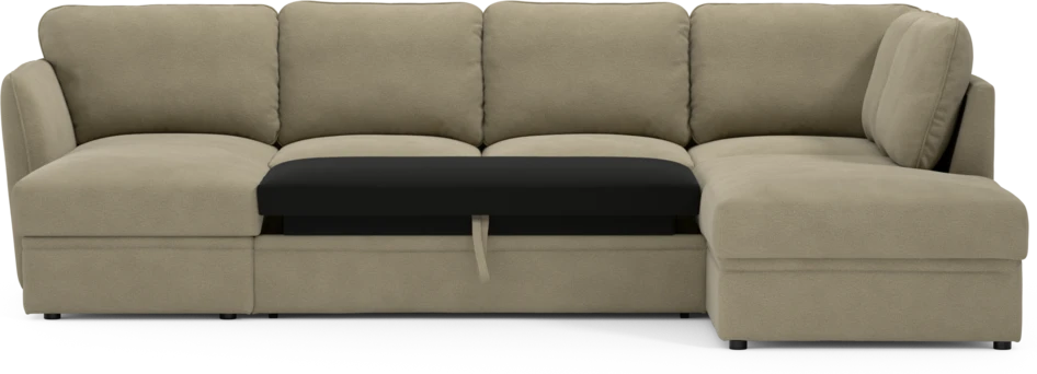 Öland - Bäddsoffa med schäslong vänster och divan höger - Beige