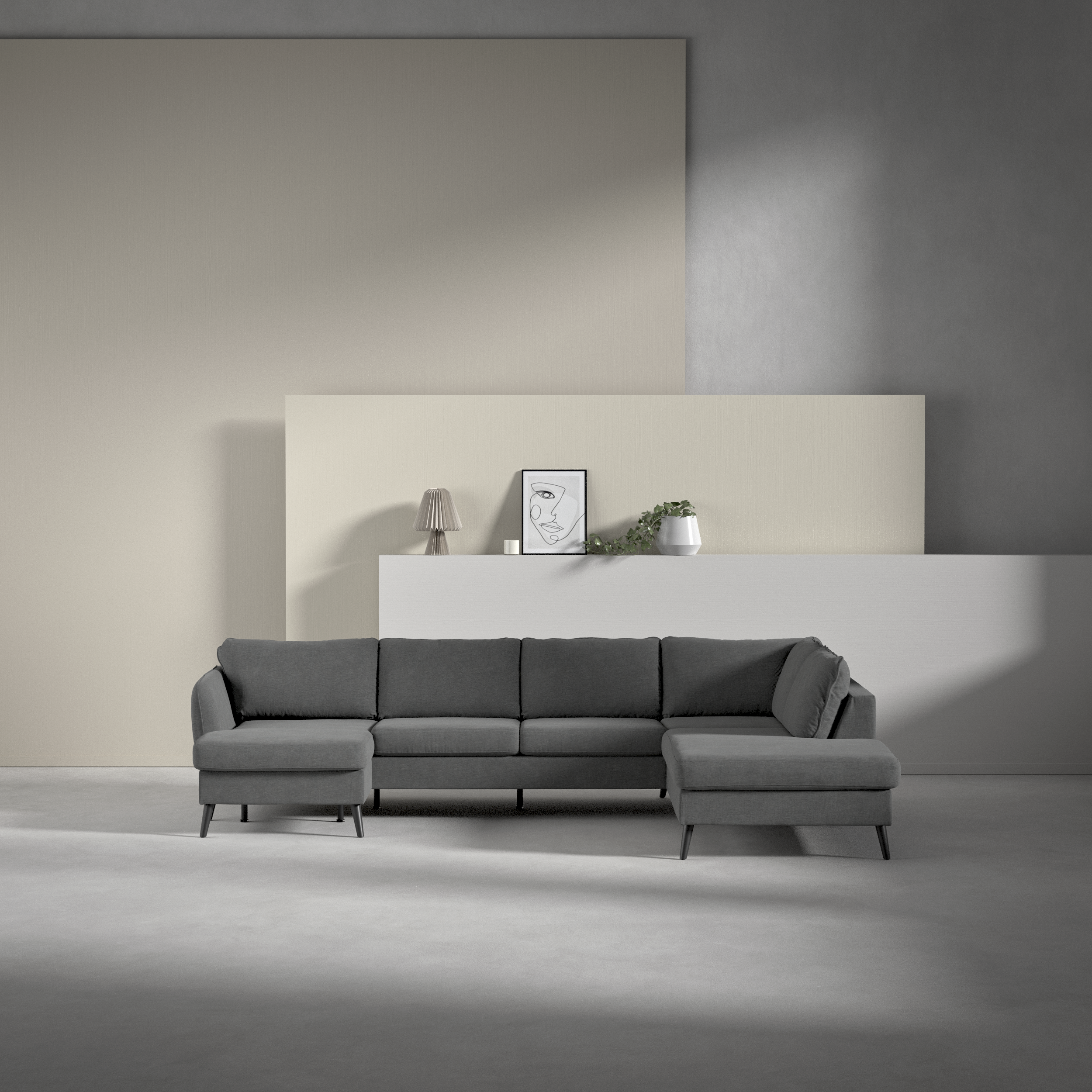 County - 3-sits soffa med schäslong vänster och divan höger - inspiration