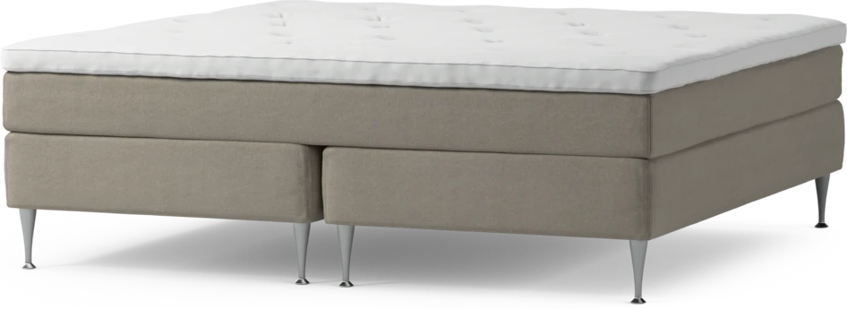 Delux Sense - Kontinentalsäng, dubbelsäng med bäddmadrass och sängben - Beige