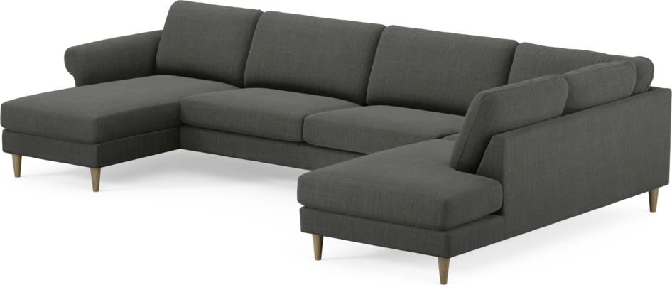 Bridge - 3-sits soffa med schäslong vänster och divan höger - Grå