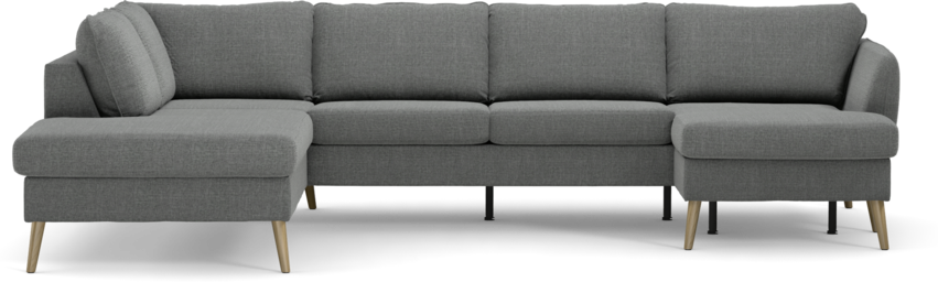 County - 3-sits soffa med divan vänster och schäslong höger - Grå