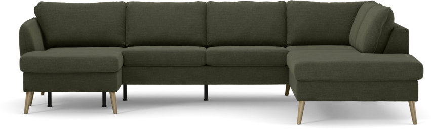 County - 3-sits soffa med schäslong vänster och divan höger - Grön