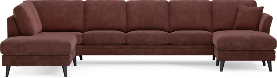 Eden - 3-sits soffa med divan vänster och schäslong höger - Röd