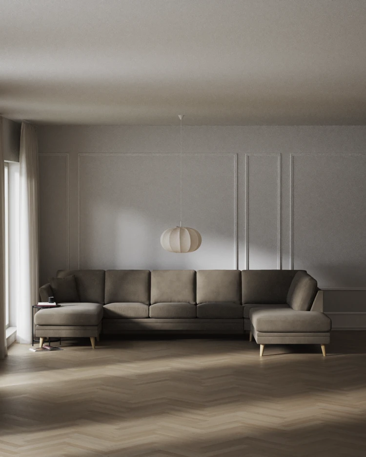 Eden - 3-sits soffa med schäslong vänster och divan höger - inspiration