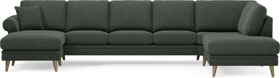 Eden - 3-sits soffa med schäslong vänster och divan höger - Grön