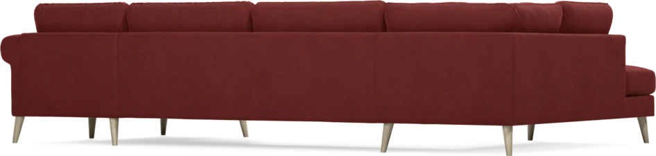 Bridge - 3-sits soffa med divan vänster och schäslong höger - Röd