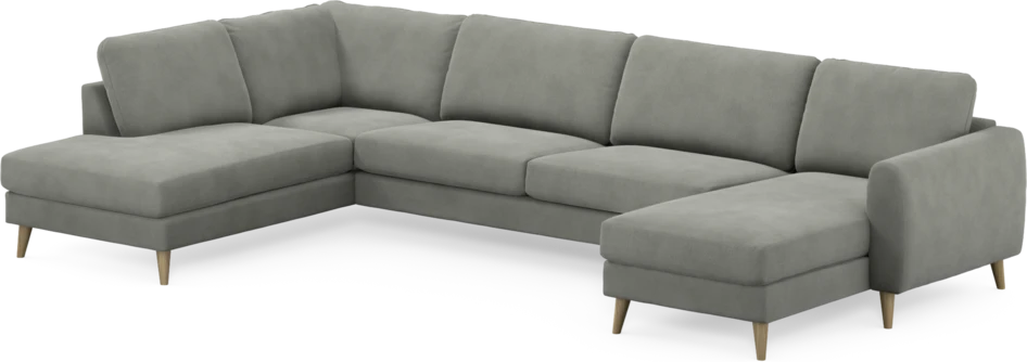 Bridge - 3-sits soffa med divan vänster och schäslong höger - Grå