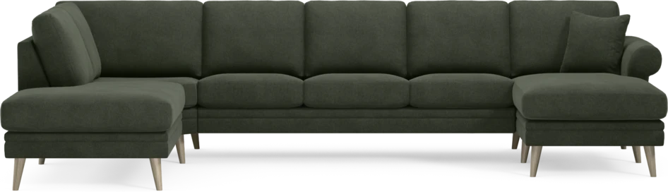 Eden - 3-sits soffa med divan vänster och schäslong höger - Grön
