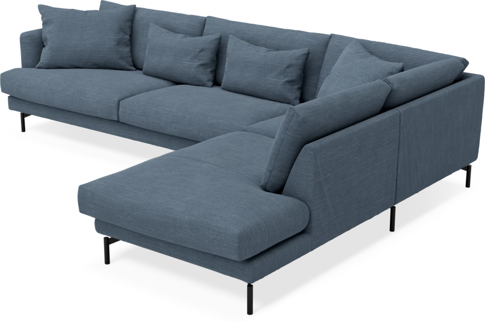 Harper - 3-sits soffa med divan höger - Blå