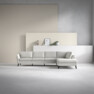 County - 3-sits soffa med divan höger - Vit