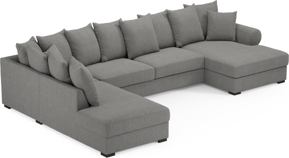 Town - 3-sits soffa med divan vänster och schäslong höger - Grå