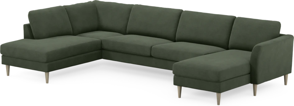 Bridge - 3-sits soffa med divan vänster och schäslong höger - Grön