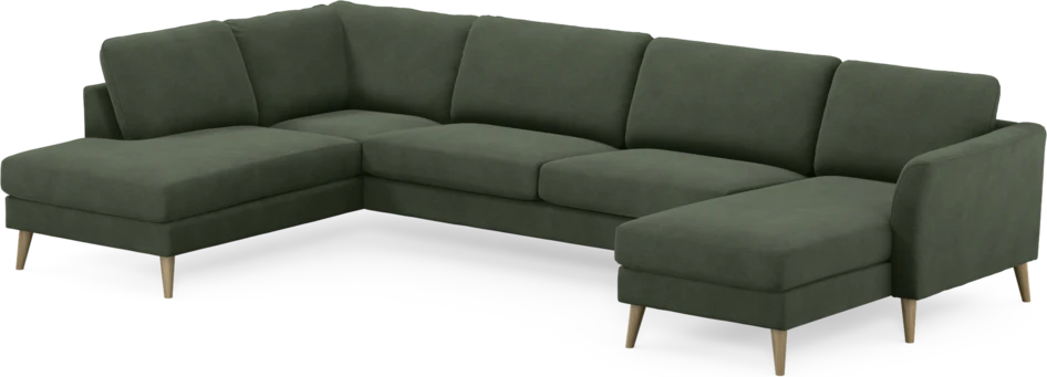 Bridge - 3-sits soffa med divan vänster och schäslong höger - Grön