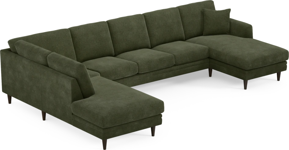 Eden - 3-sits soffa med divan vänster och schäslong höger - Grön