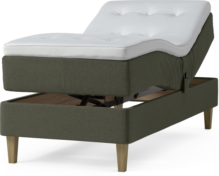 Delux Dream - Ställbar säng, enkelsäng med bäddmadrass och sängben