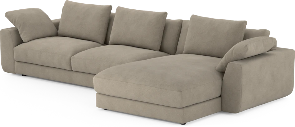 Amie - 3-sits med schäslong höger - Beige