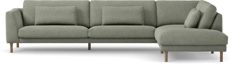 Willow - 4-sits soffa med divan höger, fast klädsel - Grön