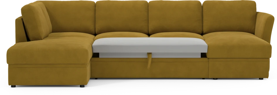 Öland - Bäddsoffa med divan vänster och schäslong höger - Gul