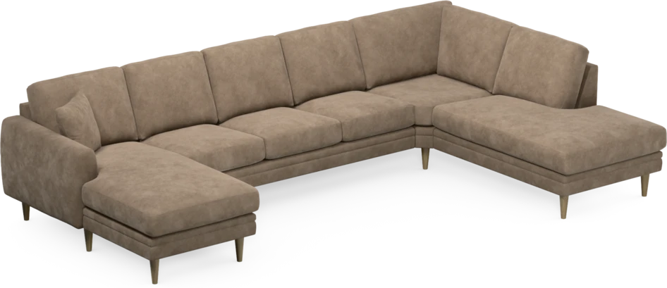 Eden - 3-sits soffa med schäslong vänster och divan höger - Beige