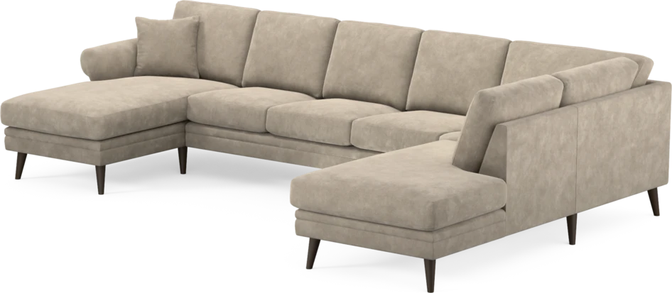 Eden - 3-sits soffa med schäslong vänster och divan höger - Beige
