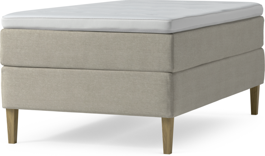 Delux Dream - Kontinentalsäng, enkelsäng 120 cm med bäddmadrass och sängben - Beige