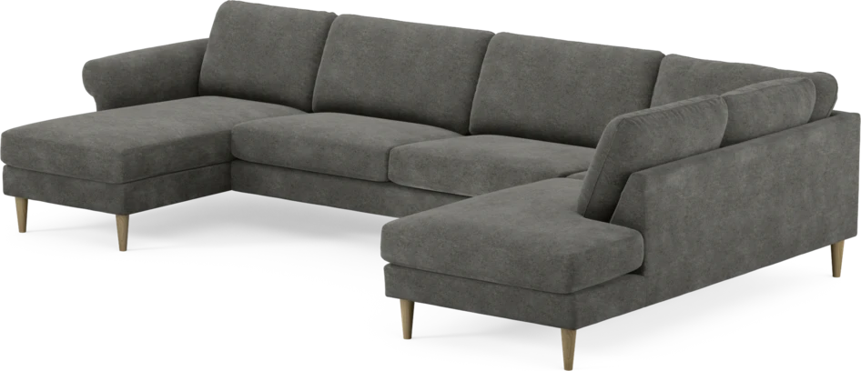 Bridge - 3-sits soffa med schäslong vänster och divan höger - Grå