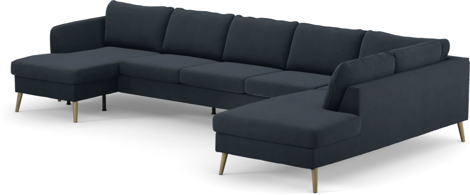 County - 4-sits soffa med schäslong vänster och divan höger - Blå