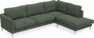 Bridge - 3-sits soffa med divan höger - Grön