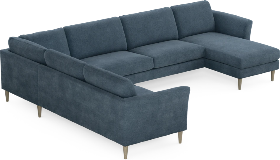 Bridge - Hörnsoffa, 2+3-sits med schäslong höger - Blå