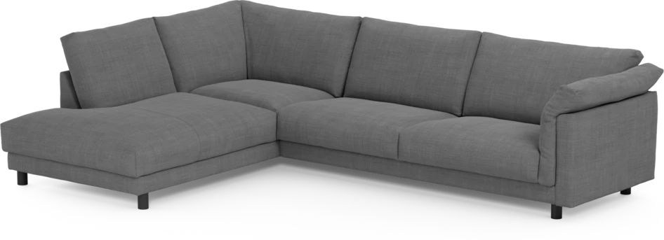 Cherrie - 3-sits soffa med divan vänster, fast klädsel - Grå