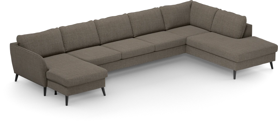 County - 4-sits soffa med schäslong vänster och divan höger - Brun