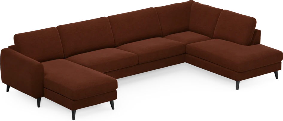 Bridge - 3-sits soffa med schäslong vänster och divan höger - Orange