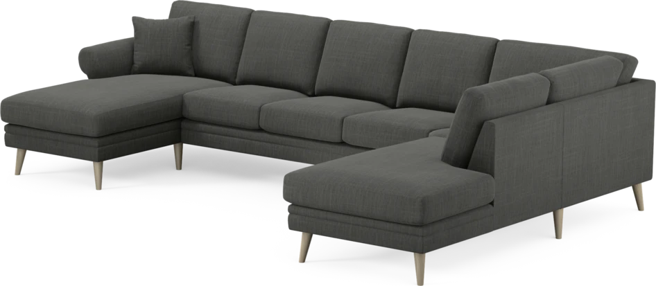 Eden - 3-sits soffa med schäslong vänster och divan höger - Grå