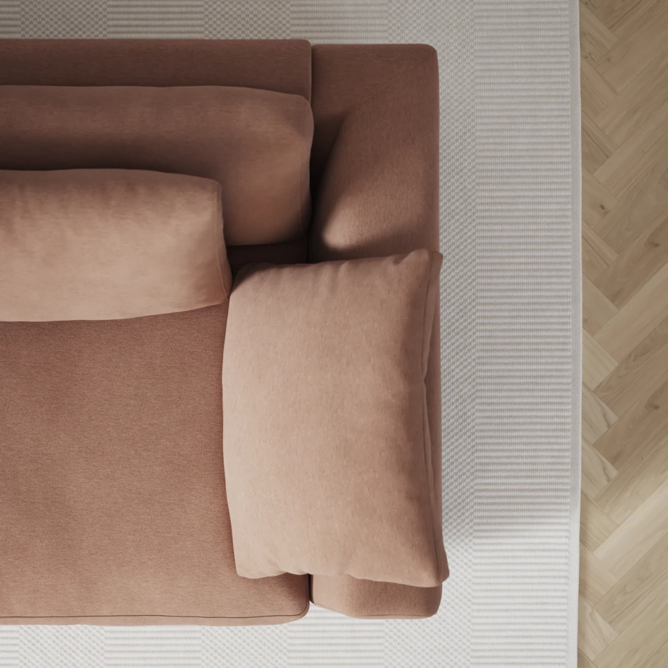 Amie - 3-sits med schäslong höger - Rosa