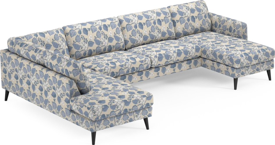 Bridge - 3-sits soffa med divan vänster och schäslong höger - Blå