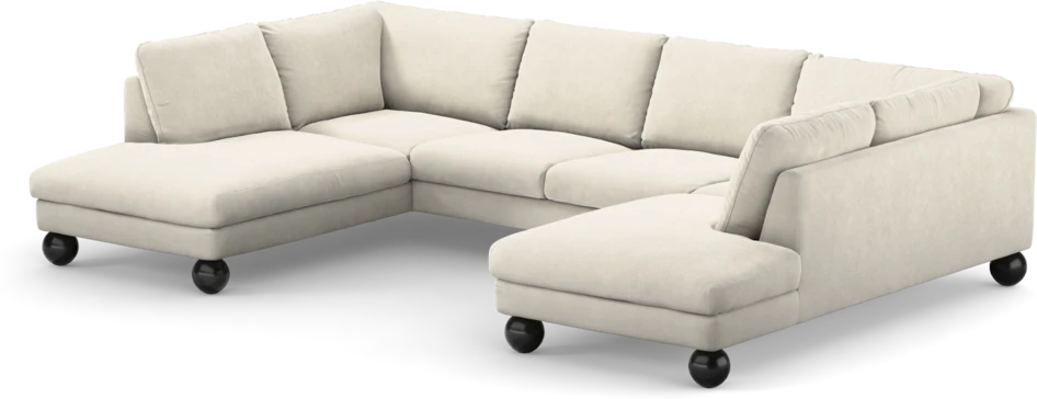 Madison Lux - 2-sits soffa med divan vänster och höger - Vit